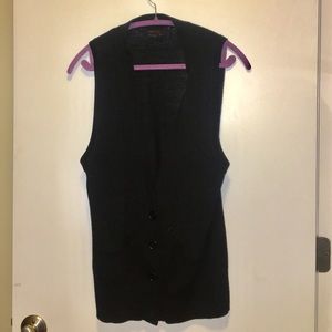 100% merino wool black sweater vest